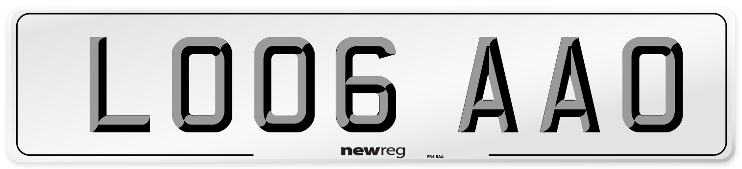 LO06 AAO Number Plate from New Reg